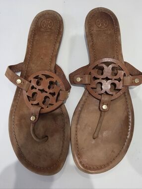 Tory Burch Miller Sandals Rust Brown Size 13